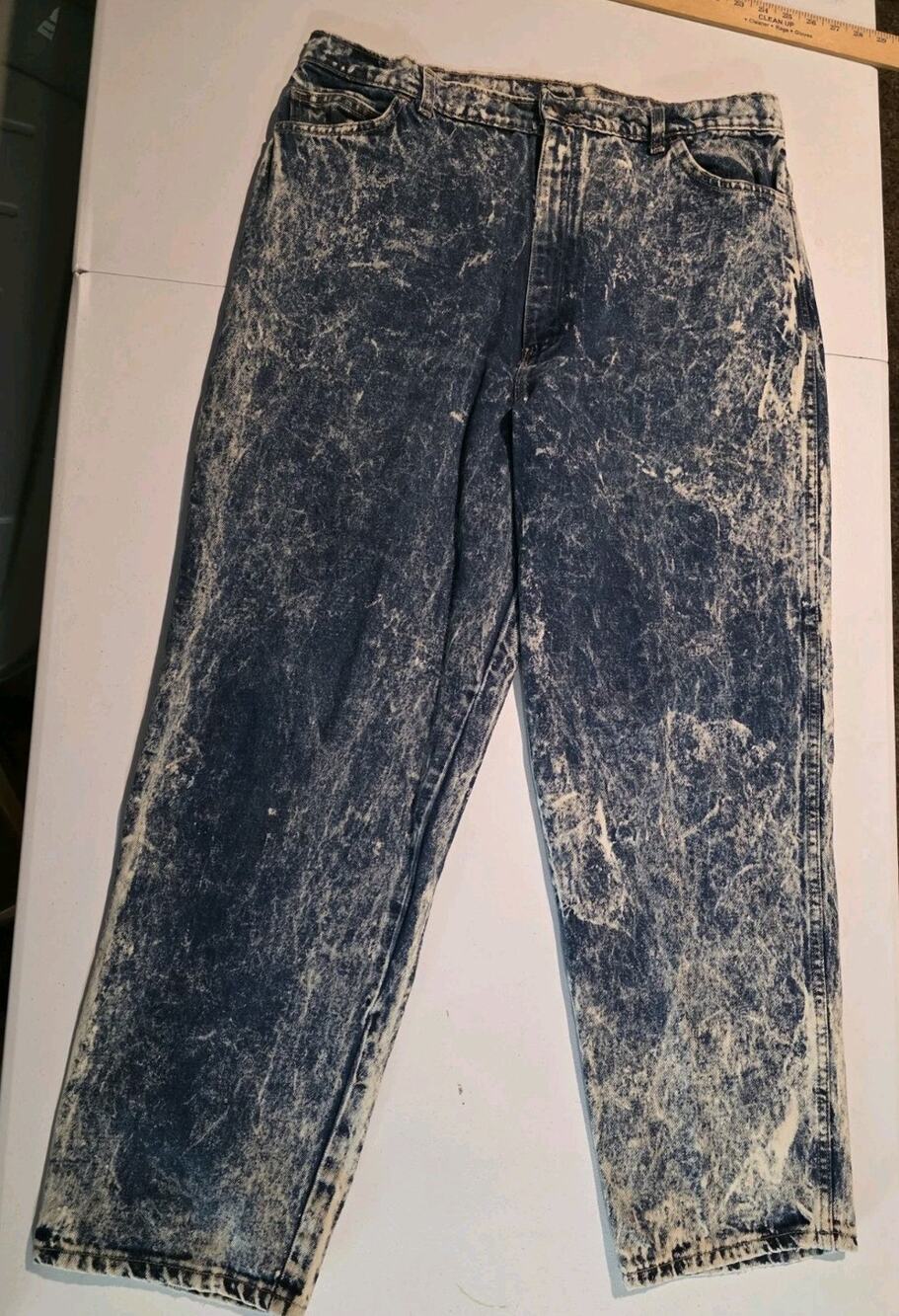 Vintage Formula 17 Jeans 34x30 USA Made Acid Wash Denim Pants 90s Grunge